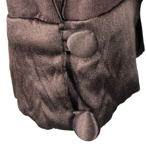 Bebe Y2K Dress Sz Small Brown Silk Trim Puff Sleeve Goblincore Fairy Vintage USA - Picture 7 of 12